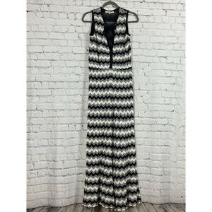 Missoni for C&A Wide Leg Jumpsuit Sleeveless Black White Zig Zag Print Small (P)